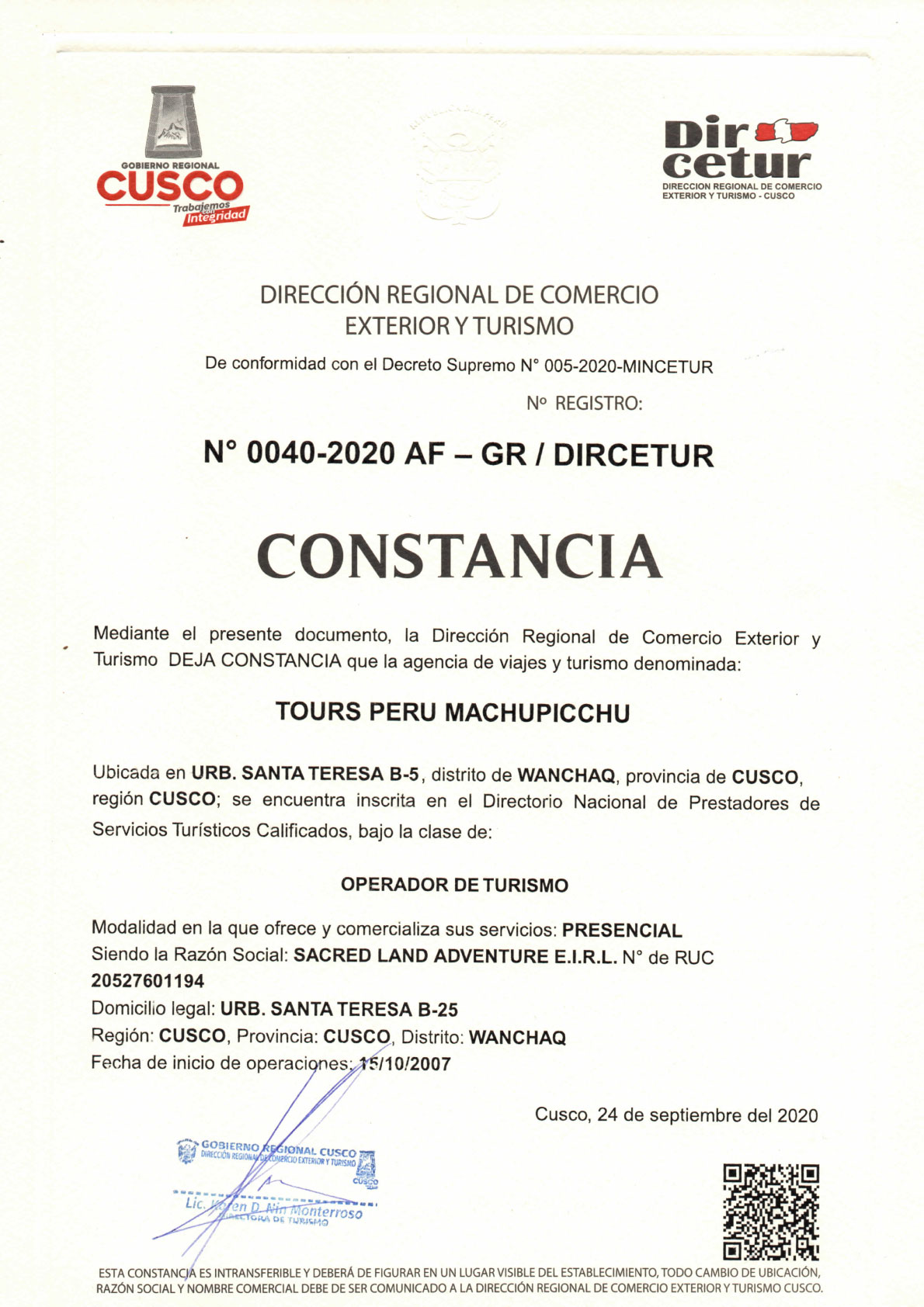 Recommended Licencia Dircetur